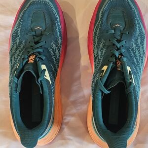 Hoka One One Speedgoat 5 Turquoise and Magenta Sneakers